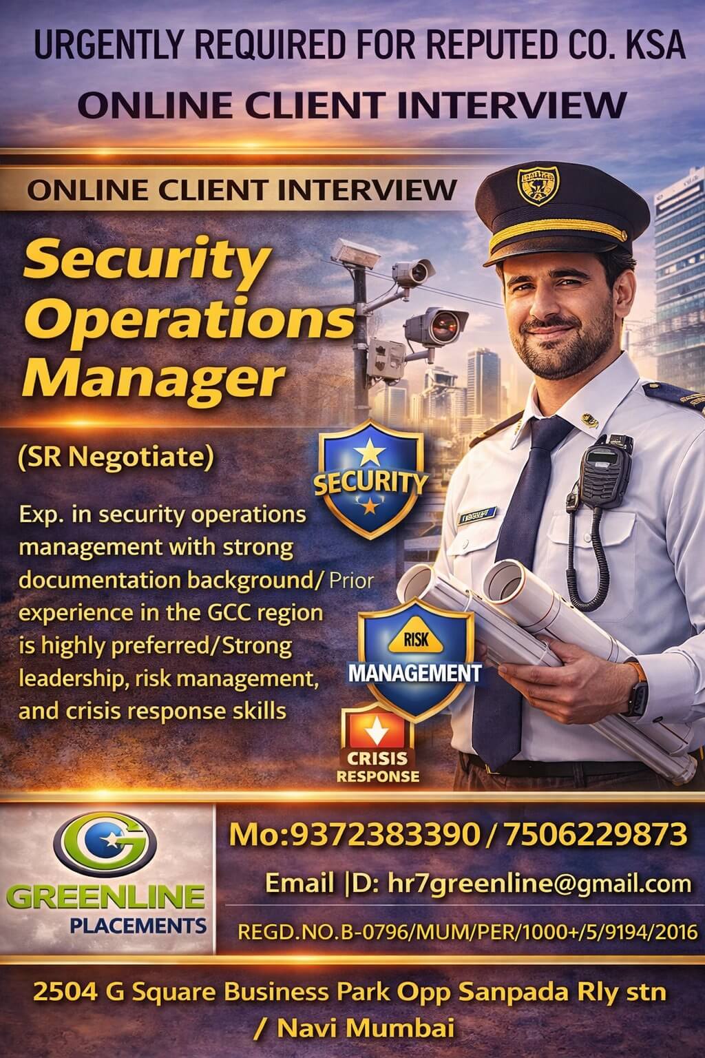 URGENTLY REQUIRED FOR REPUTED CO. KSA