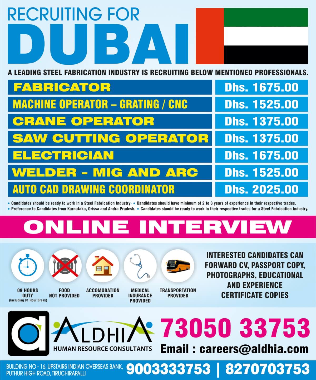 Online Interview - Recruiting for Dubai
