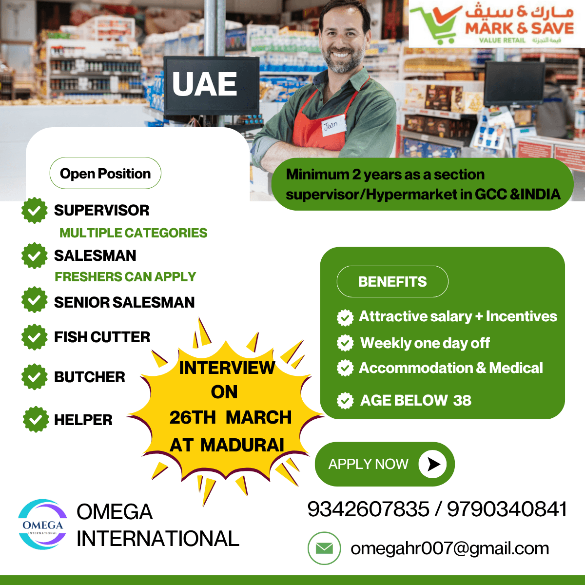 HIRING FOR DUBAI