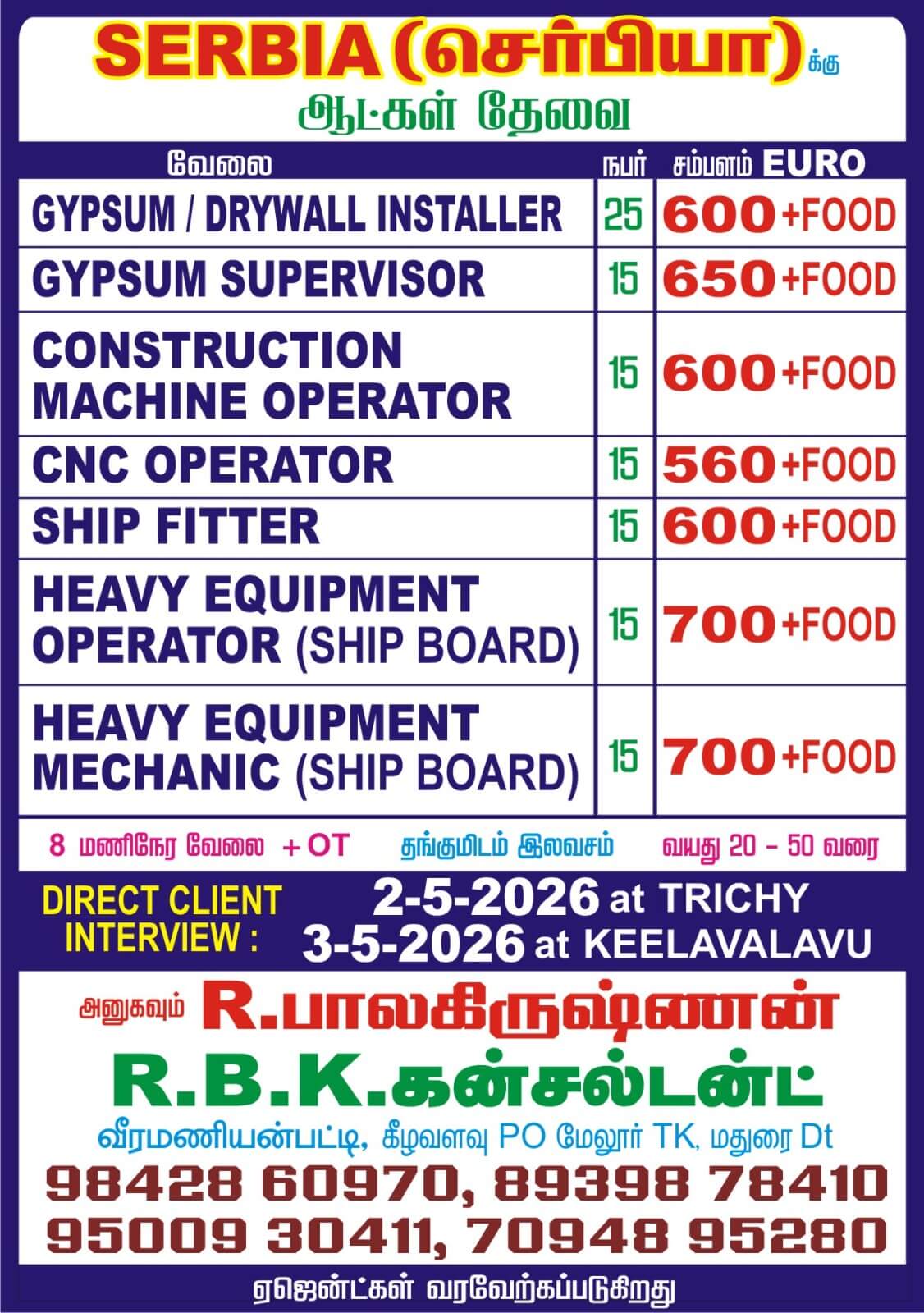 REQUIRMENT FOR SERBIA