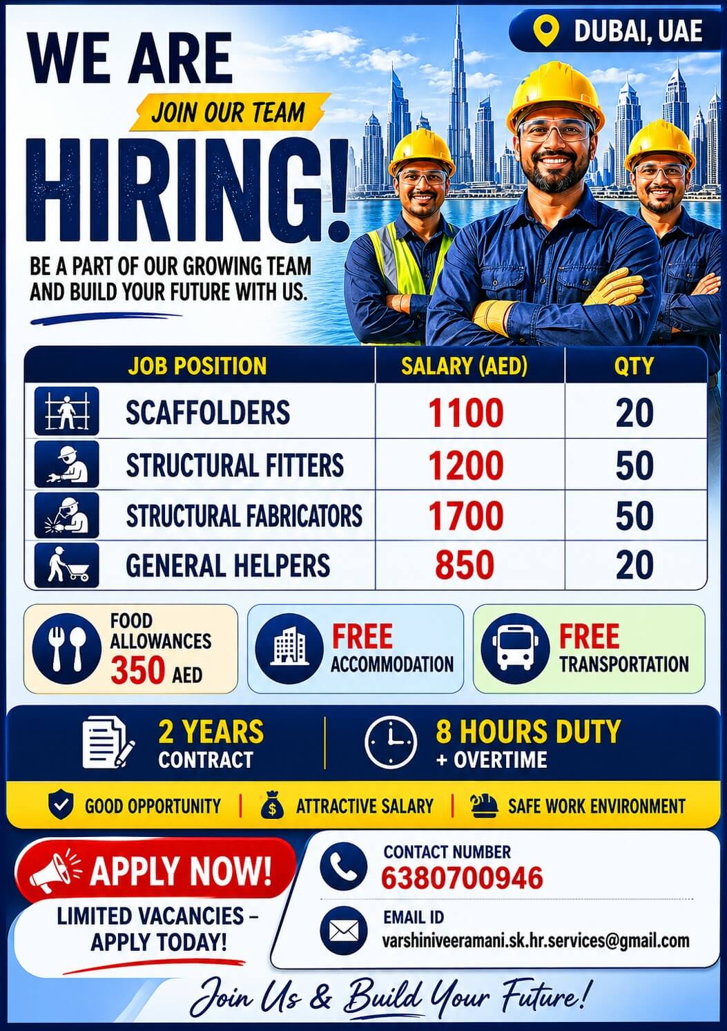 SCAFFOLDERS, STRUCTURAL FITTERS, STRUCTURAL FABRICATORS, GENERAL HELPERS