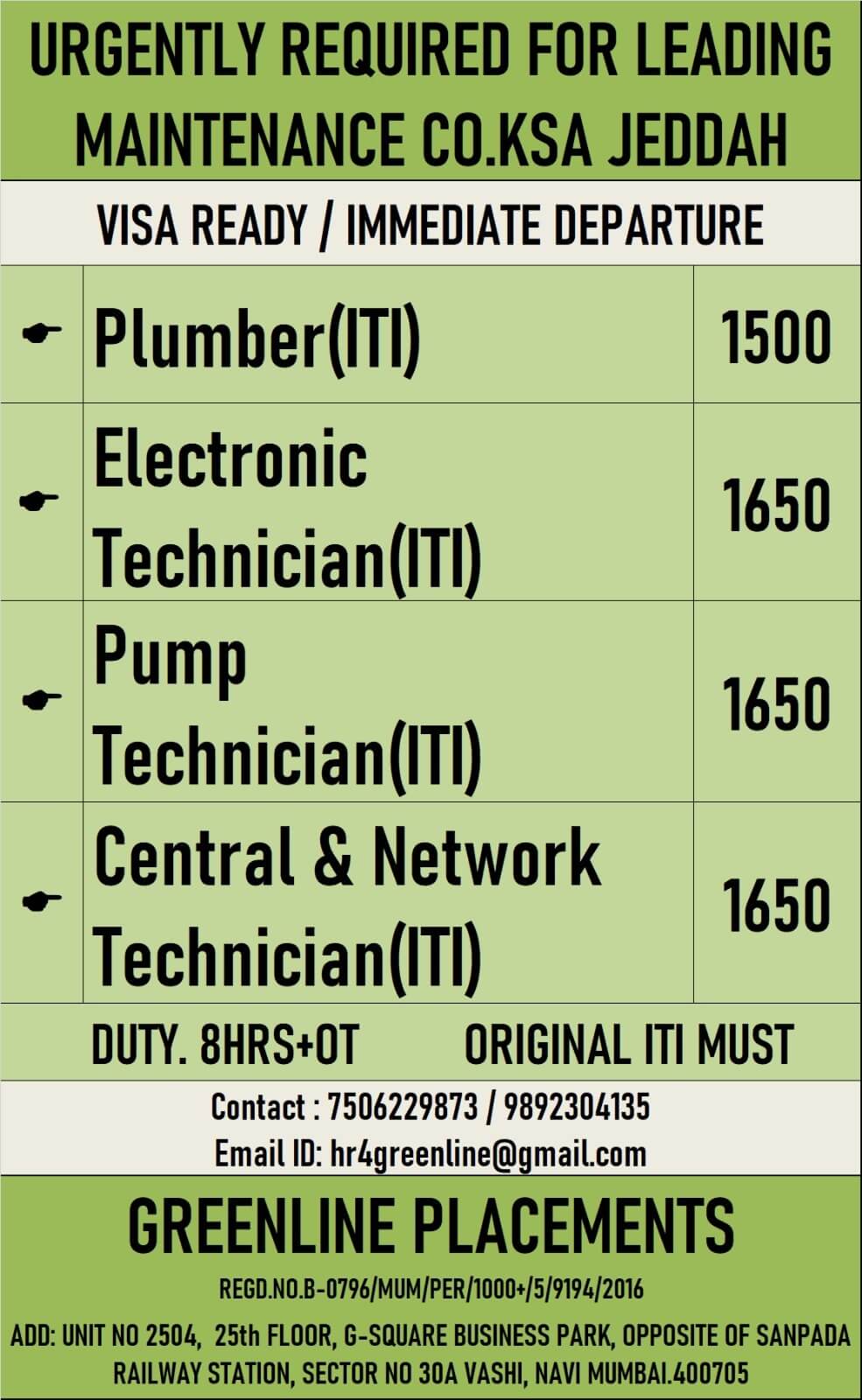 URGENTLY REQUIRED FOR REPUTED COMPANY KSA