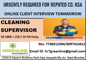 URGENTLY REQUIRED FOR REPUTED CO. KSA