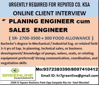 urjently required for ksa