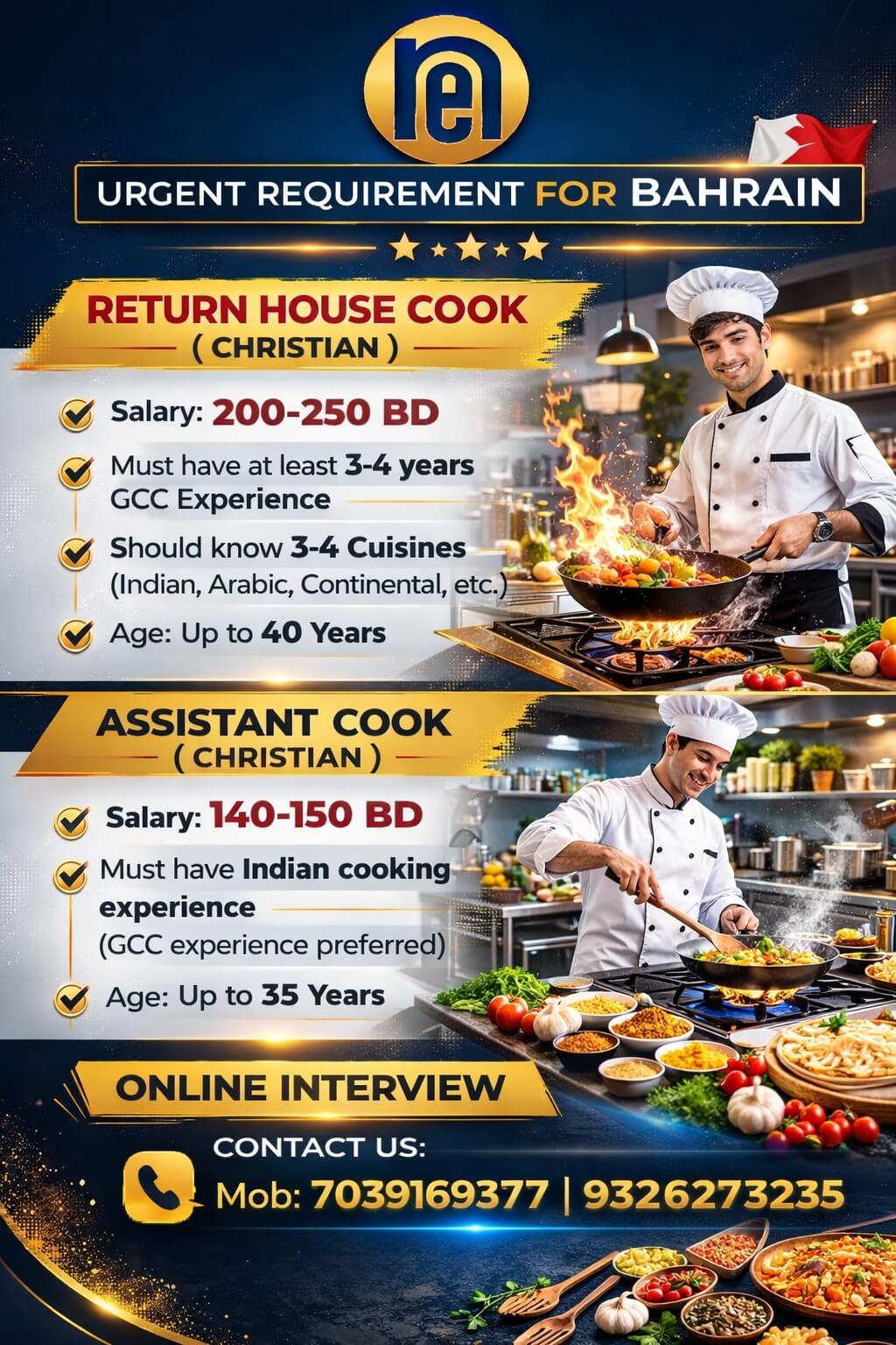 Urgent Requirement for Bahrain