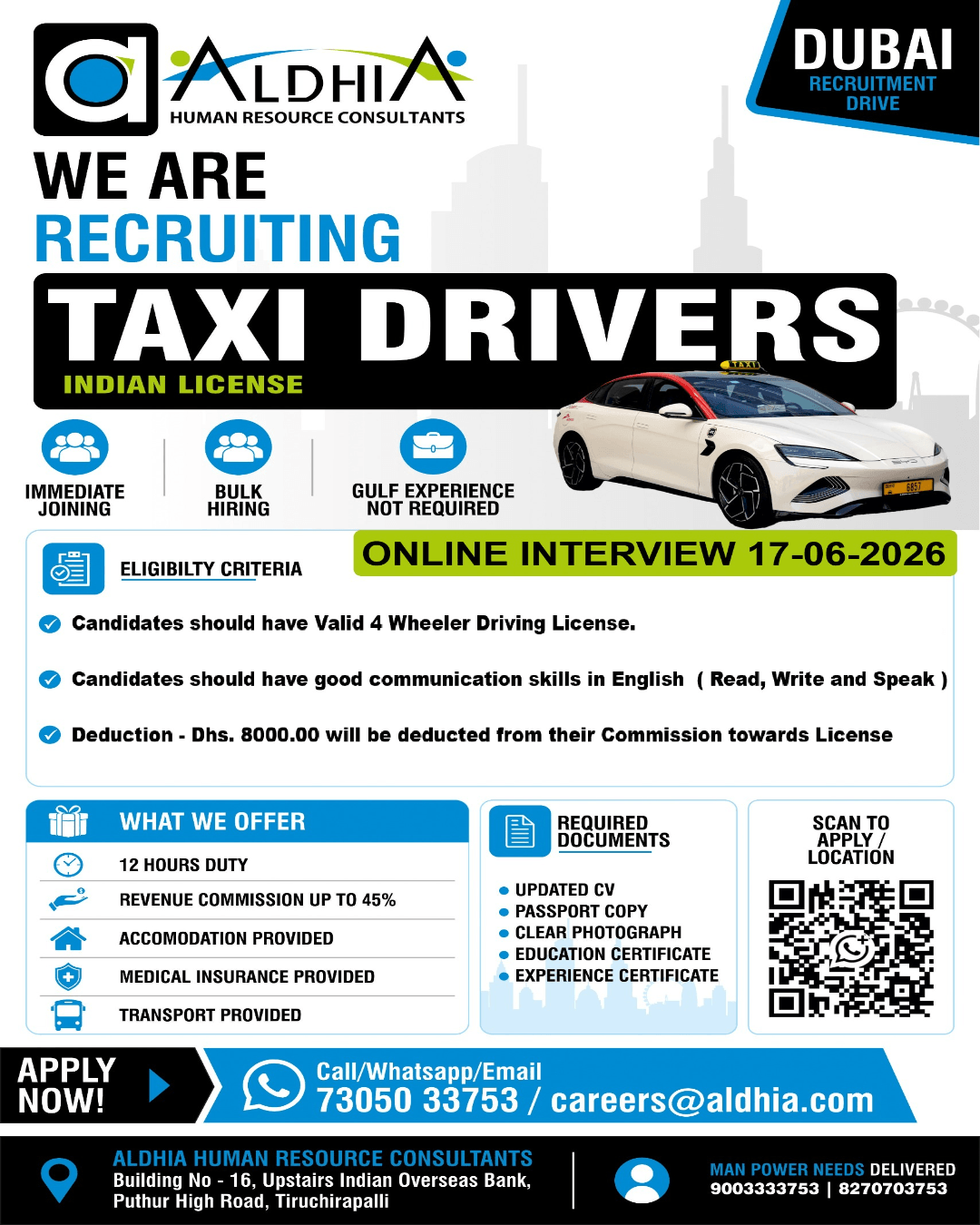 Taxi Driver - Indian License- Dubai License - Taxi Driver